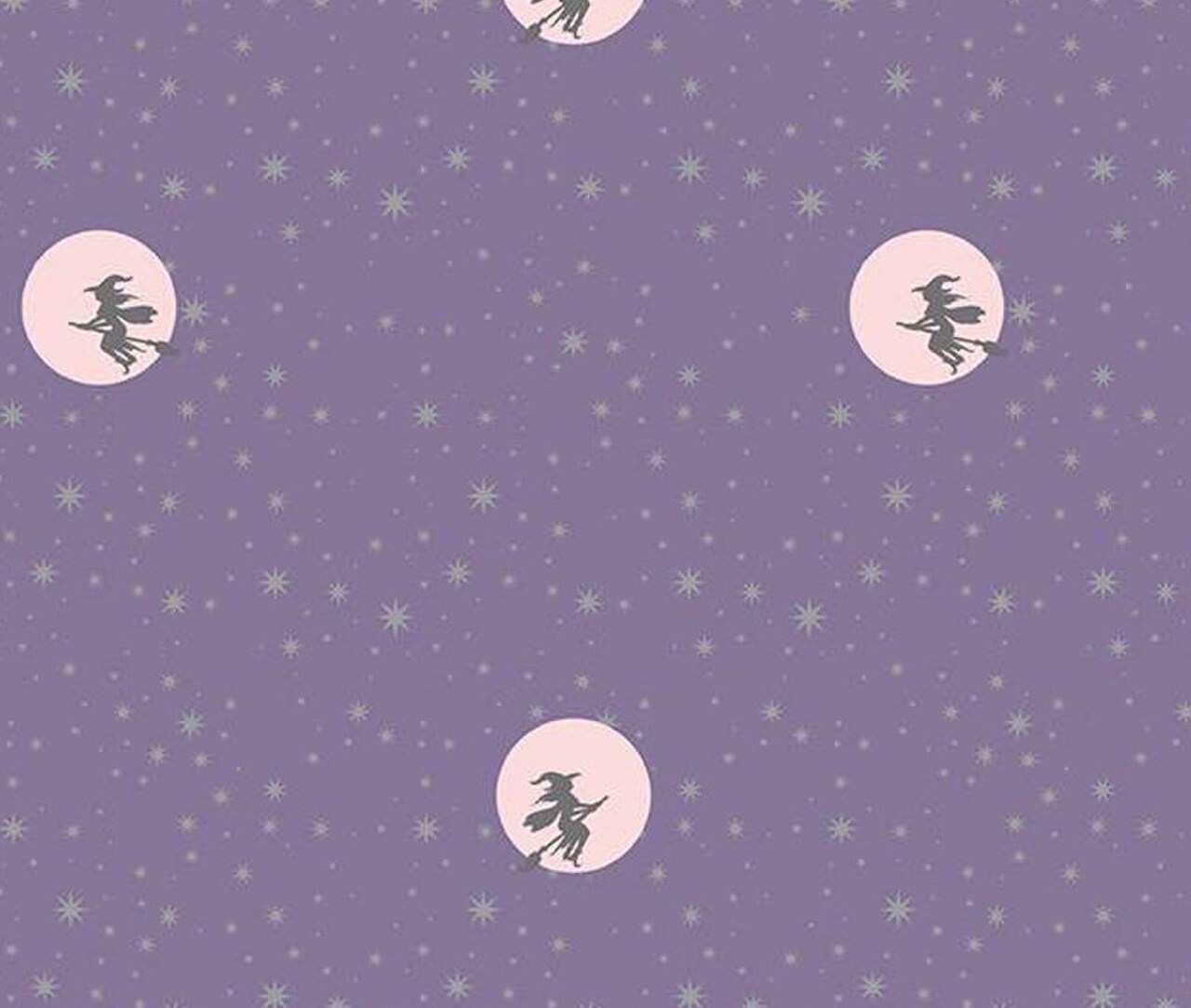 Riley Blake Halloween Starry Night Witch Moon Lilac Purple Sparkle 100% Cotton Price Per Yard